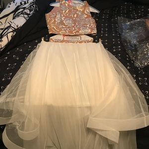 Two Piece Beaded Prom Dress